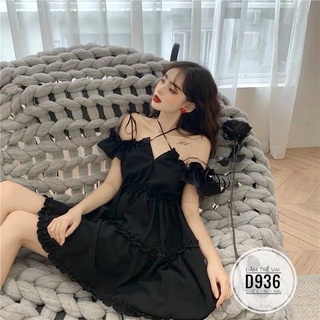 (60-90KG) MINSTORE Bigsize Đầm trễ vai D936