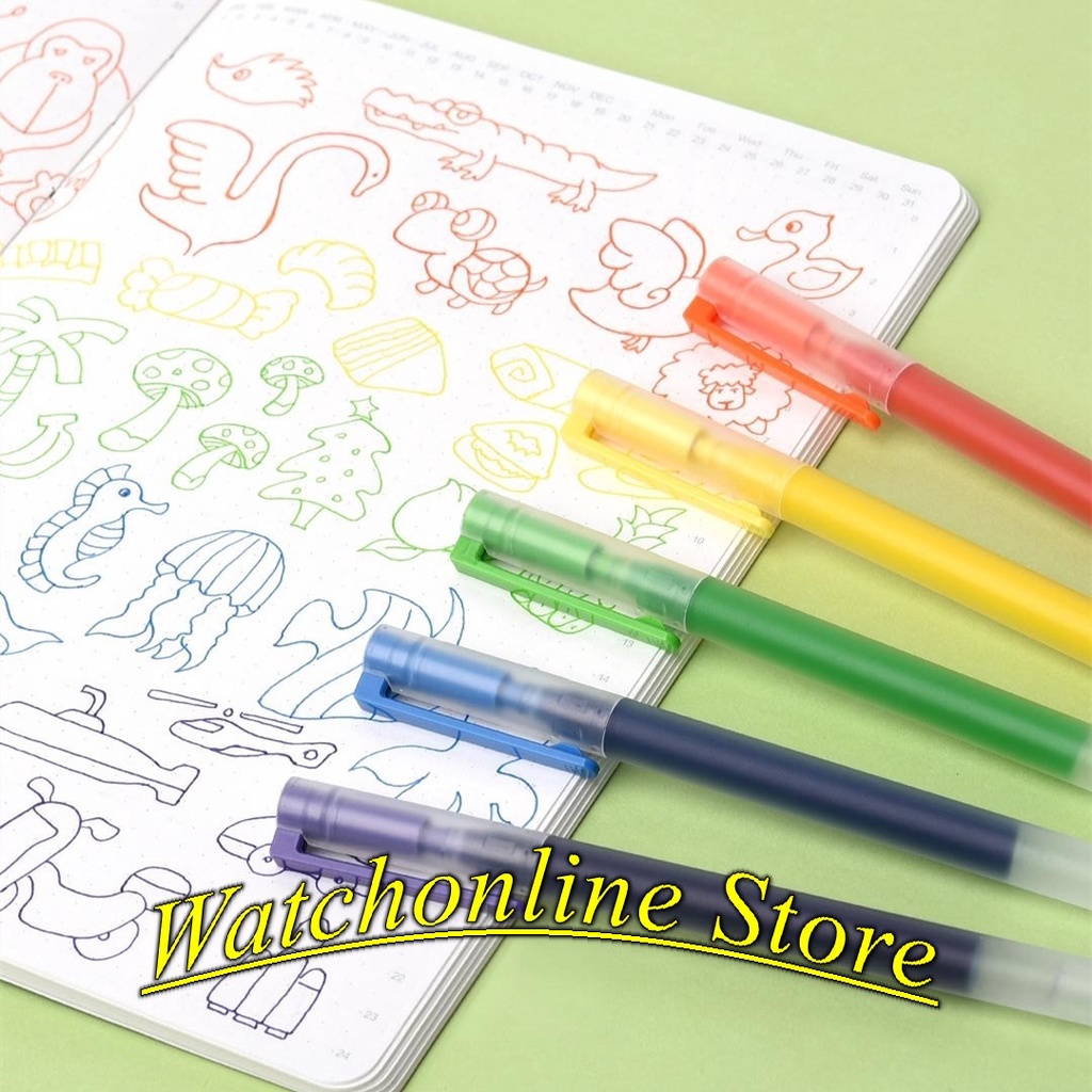 Hộp 5 Bút viết Xiaomi mực nước sắc màu ngòi 0,5mm