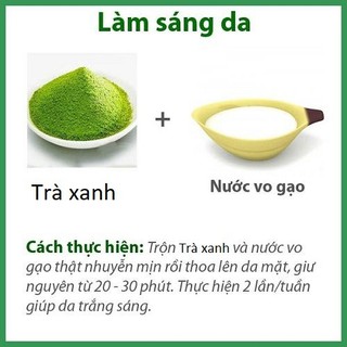200gr Bột Trà Xanh Đắp Mặt Nạ - Handmade