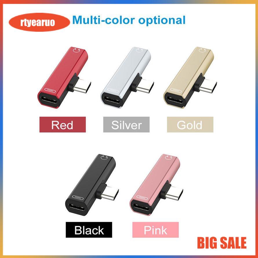 Đầu chuyển đổi tai nghe Type-c 2 trong 1 hỗ trợ sạc tiện dụng