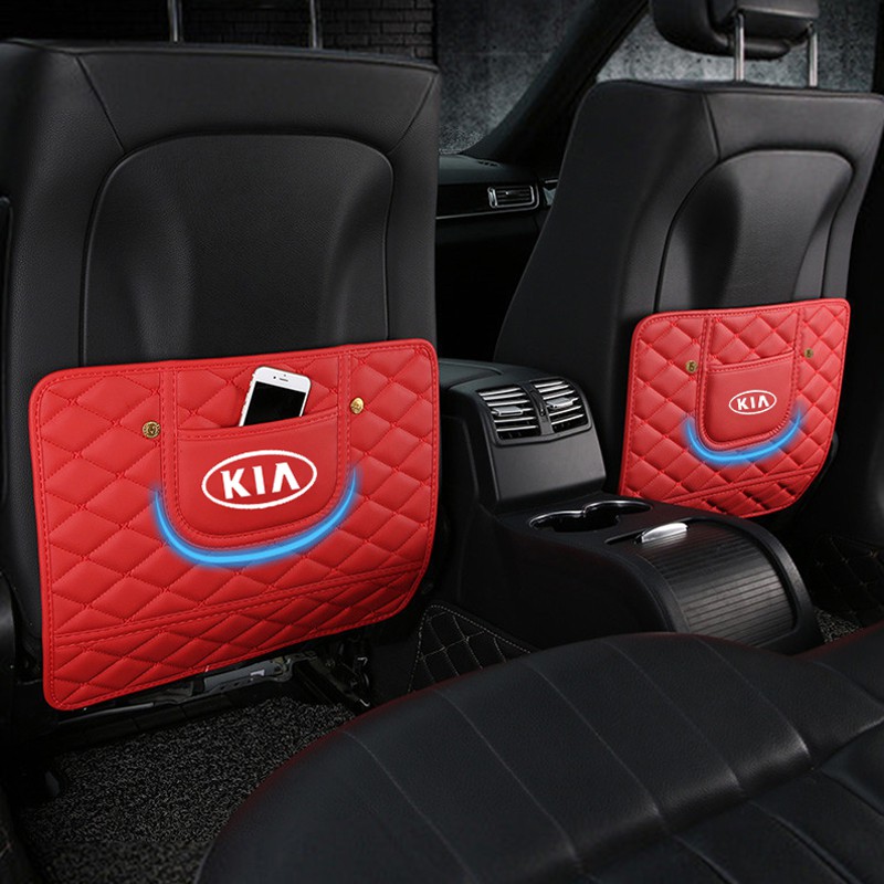 Túi Da Bọc Lưng Ghế Xe Hơi Chống Đá Cho KIA Spectra Sportage Rio Picanto Sorento K5 K3 Cerato Sephia Rondo Grand Carnival Seltos