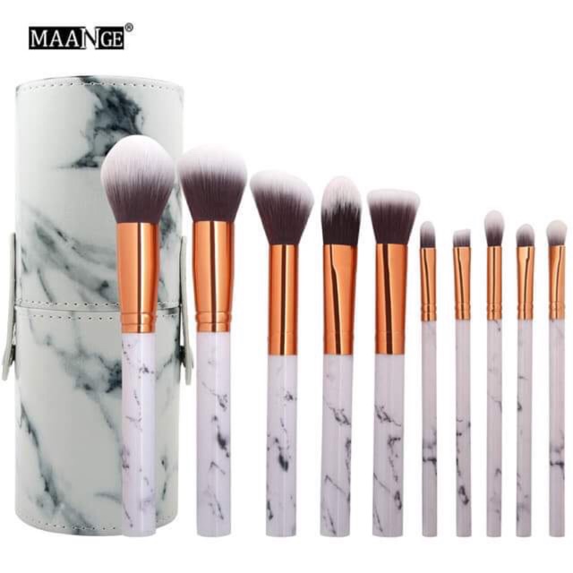 Bộ cọ vân đá 10 cây kèm hộp da
