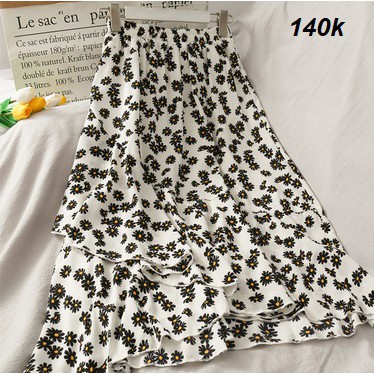 [Sẵn Đen] Chân Váy Voan Dài Hoạ Tiết Hoa Nhí Hang QCCC | BigBuy360 - bigbuy360.vn