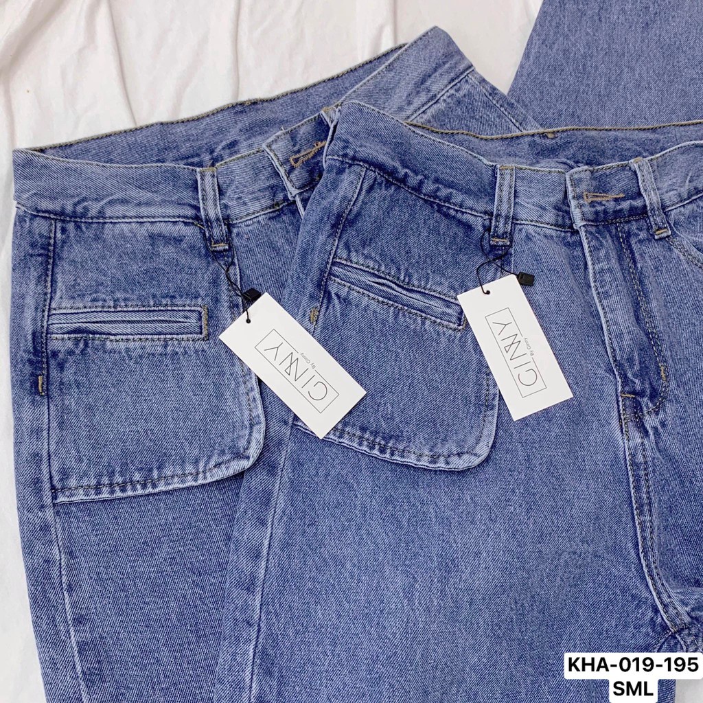 Quần Jean Baggy KHA-019 | Quần 9 Tấc Nữ | Jean Hack Dáng Basic | GinHouse Shop