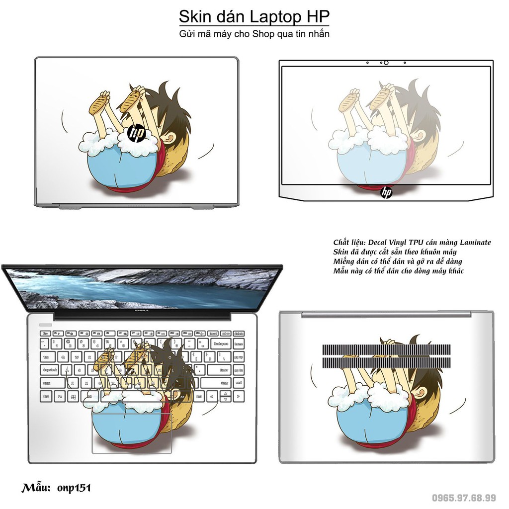 Skin dán Laptop HP in hình One Piece _nhiều mẫu 19 (inbox mã máy cho Shop)