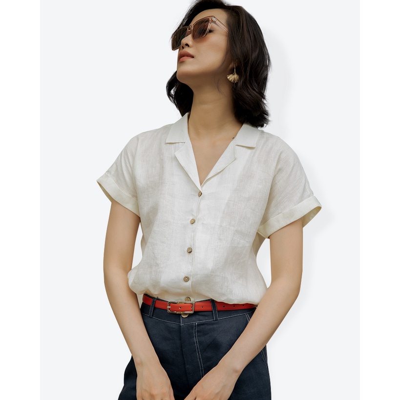 Áo sơ mi nữ màu Kem F2 Fashion & Freedom