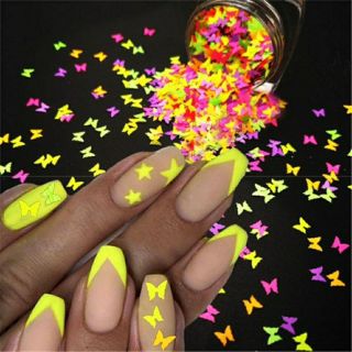 SEQUIN HÌNH BƯỚM MÀU NEON TRANG TRÍ MÓNG