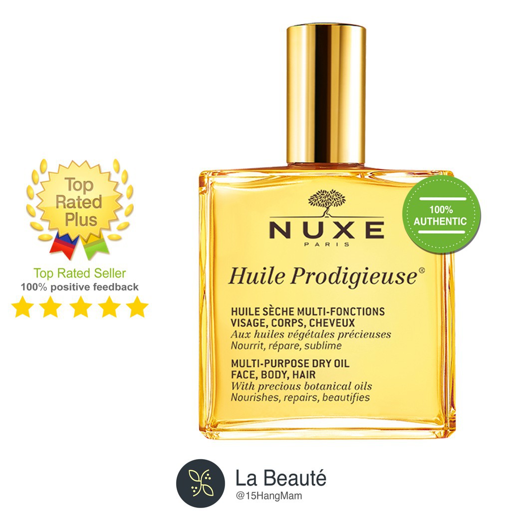 Nuxe Huile Prodigigieuse, Or, Florale - Dầu Khô Đa Năng Không Nhũ, Có Nhũ, Hương Hoa (50ml ~ 100ml)