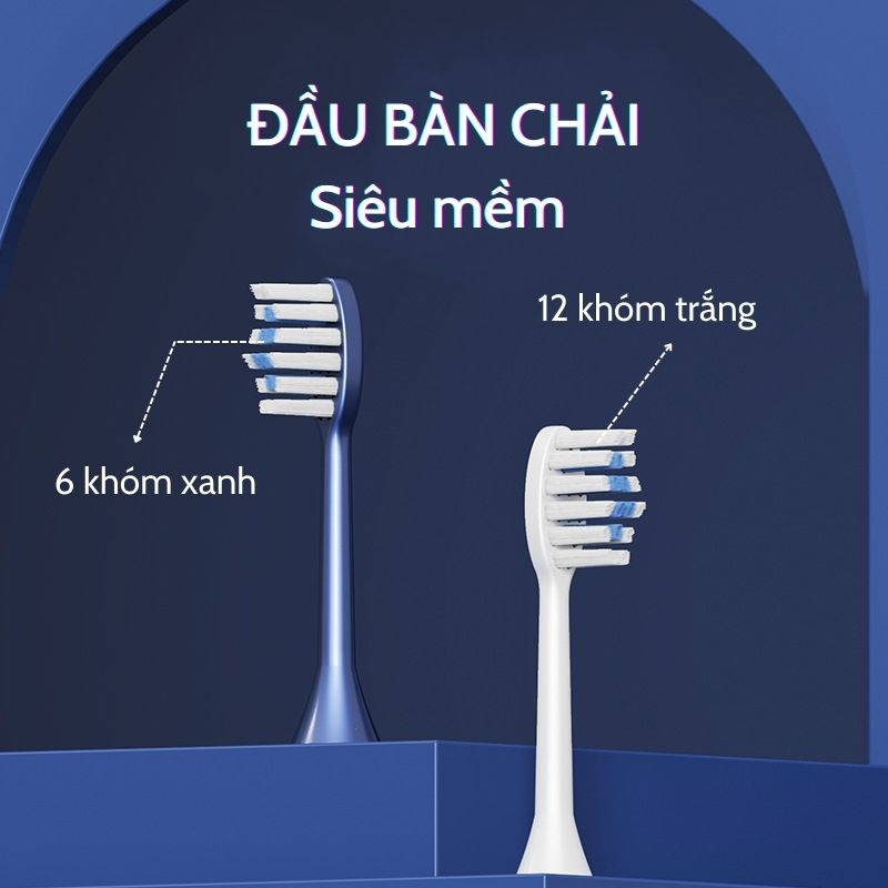 Bàn chải điện đa năng thông minh JIASHI động cơ từ tính 5 chế độ chăm sóc răng tặng kèm 4 đầu chải và cáp sạc BCD03