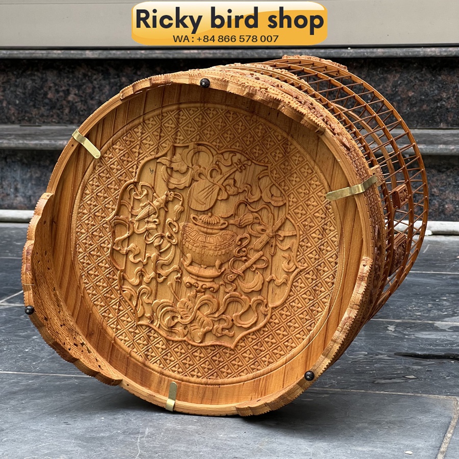 Lồng yến, chòe đất chạm lư đỉnh