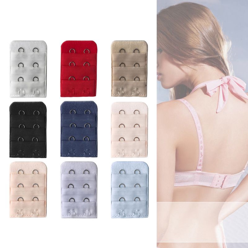 Móc nối áo ngực 3 hàng 2 móc tiện dụng nhiều màu tùy chọn cho nữ