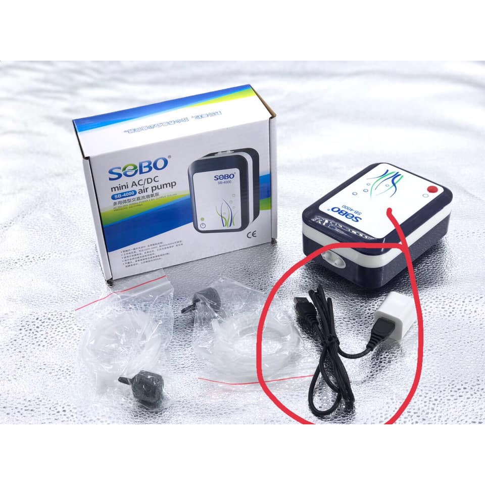 Máy Oxy Tích Điện 2 Vòi Sobo SB-4000 (2.8W-2x3Lít/Phút) - Máy Sủi Oxy 2 Vòi Sobo Tích Điện