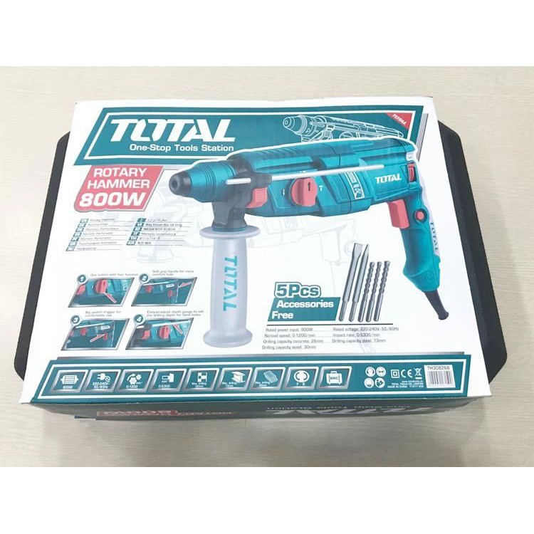 Máy khoan búa xoay 800W TOTAL TH308268