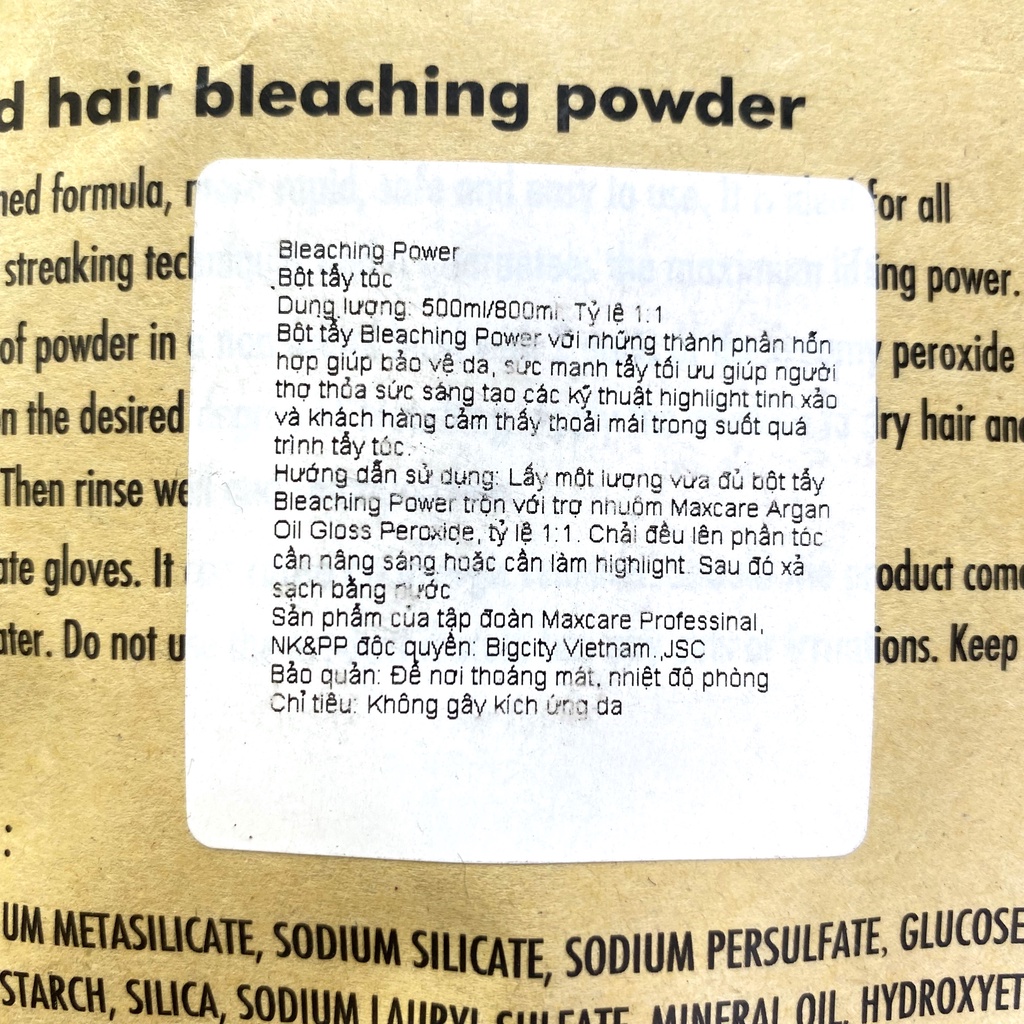 Bột Tẩy Tóc Nâng Sáng Mạnh Maxcare Siêu Mịn Ít Hư Hại Cho Tóc