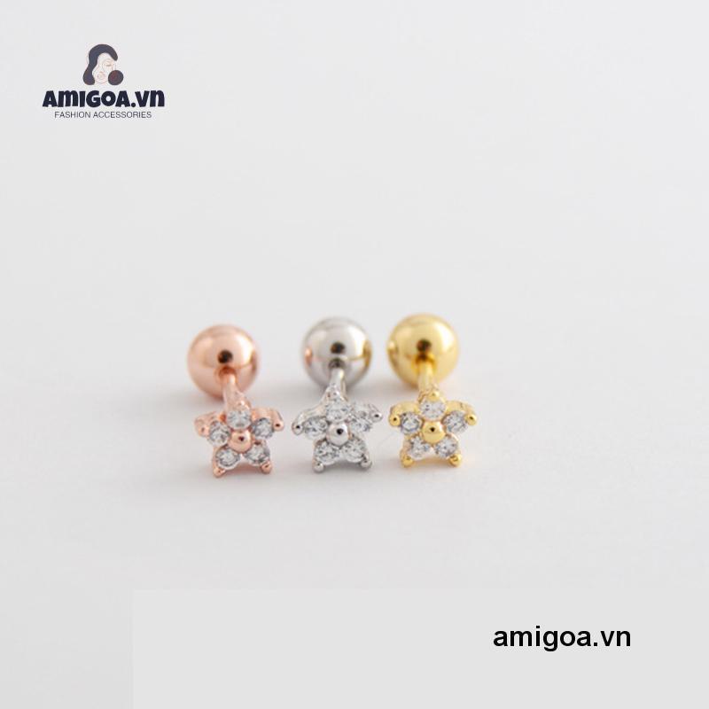 ✨✨Bông tai ngôi sao nhỏ lấp lánh chất liệu bạc  thời trang phụ kiện trang sức nữ