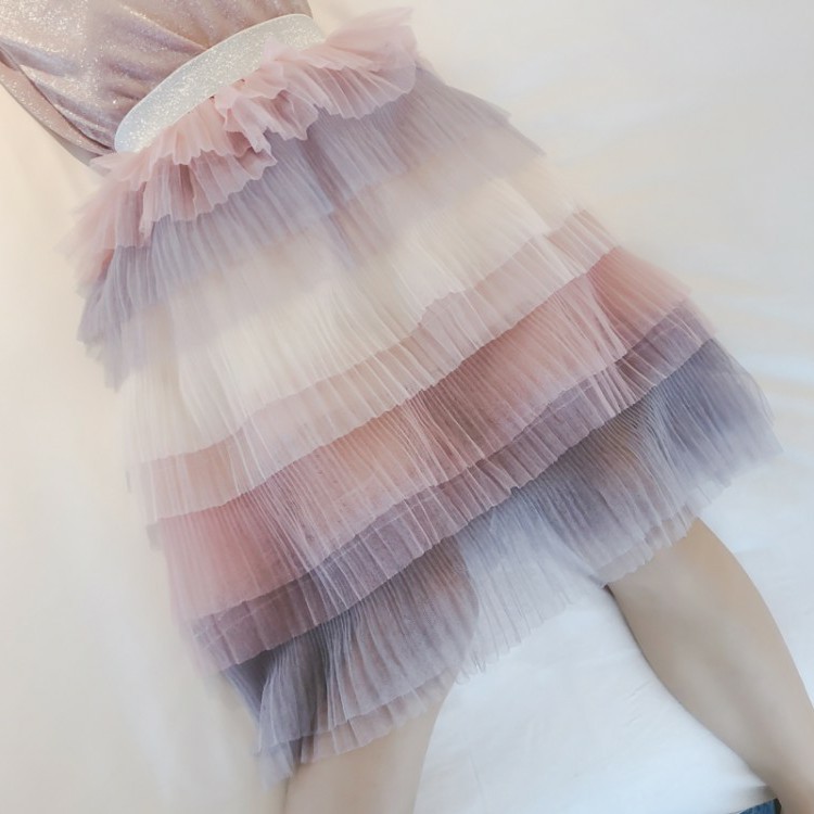 Chân váy lưới xếp li dễ thương cho bé gái