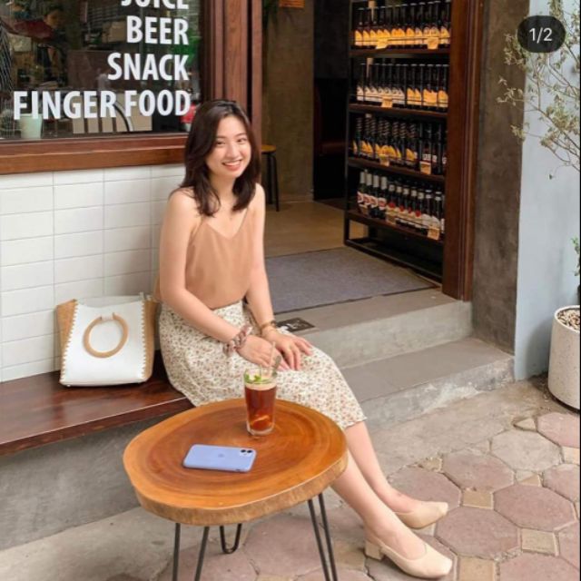 Áo 2 dây chất lụa Hàn, ảnh thật shop tự chụp