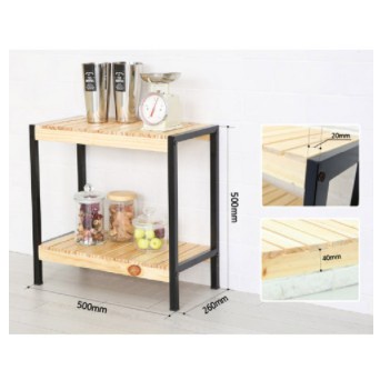 Kệ để giày dép hai tầng 500 rẻ đẹp khung sắt sơn tĩnh điện mê bằng gỗ thông nhập khẩu phong cách hàn quốc