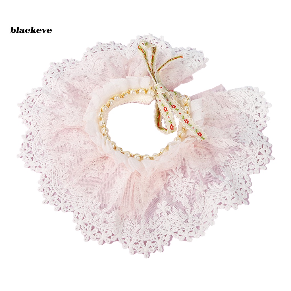 Vòng cổ cotton lưới phối ren làm phụ kiện chụp ảnh đáng yêu dành cho mèo cưng