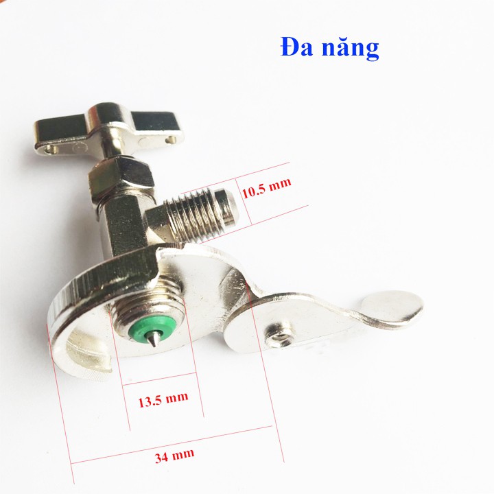 Van mở khóa gas lon Huangsen CT-338-339-340 (chọn đúng loại như hình) Valve nạp gas lạnh R12 R22 R32 R134 R410 R600