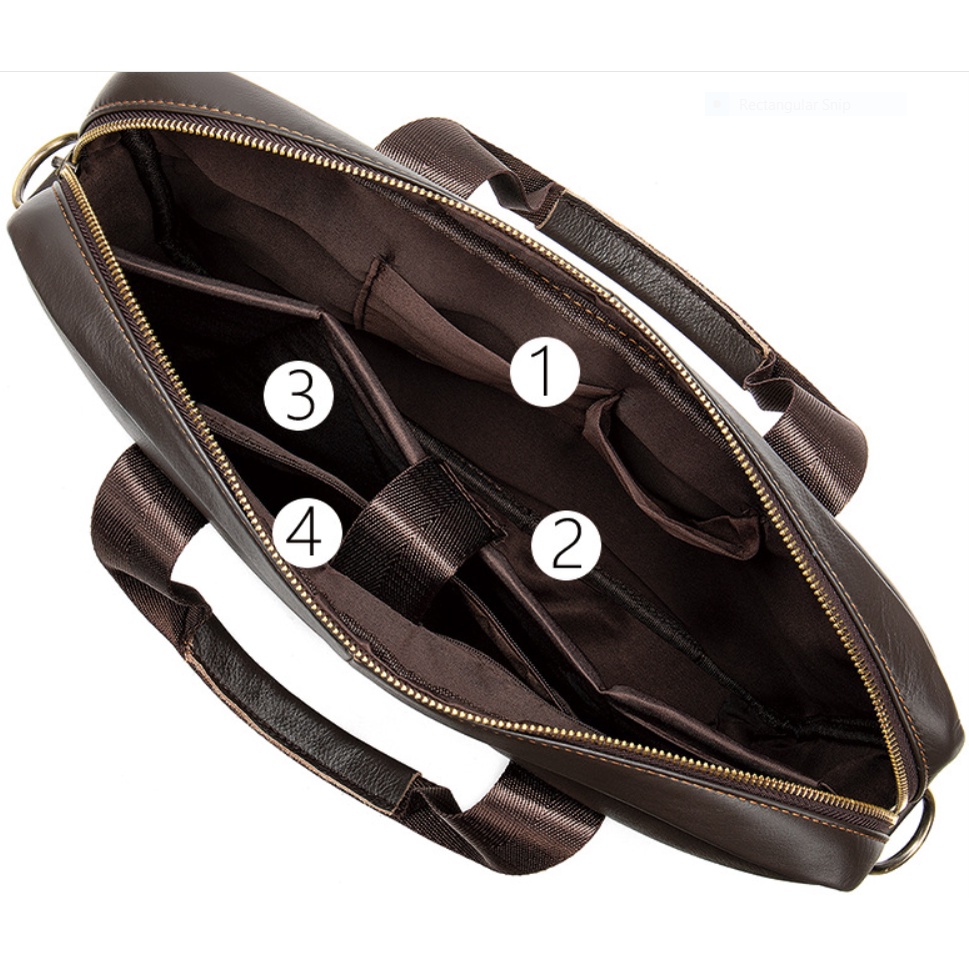 Túi xách nam 100% da bò thật cao cấp phong cách mới 15,6&quot;