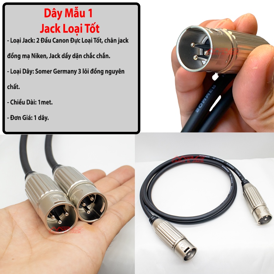 Dây Canon 2 Đầu Đực, dài 1met, giá 1 dây.