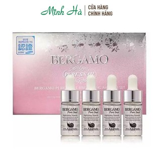 Serum dưỡng trắng da từ ốc sên Bergamo Pure Snail Brightening Ampoule hộp 4 ống
