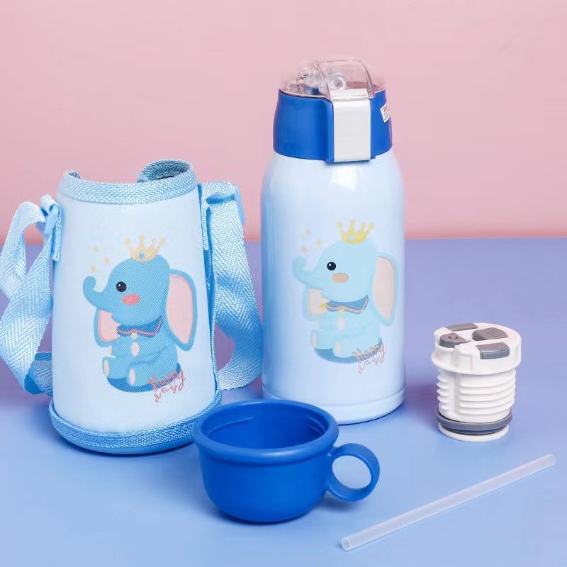 Ninikids: Bình nước giữ nhiệt cho bé đi học có ống hút