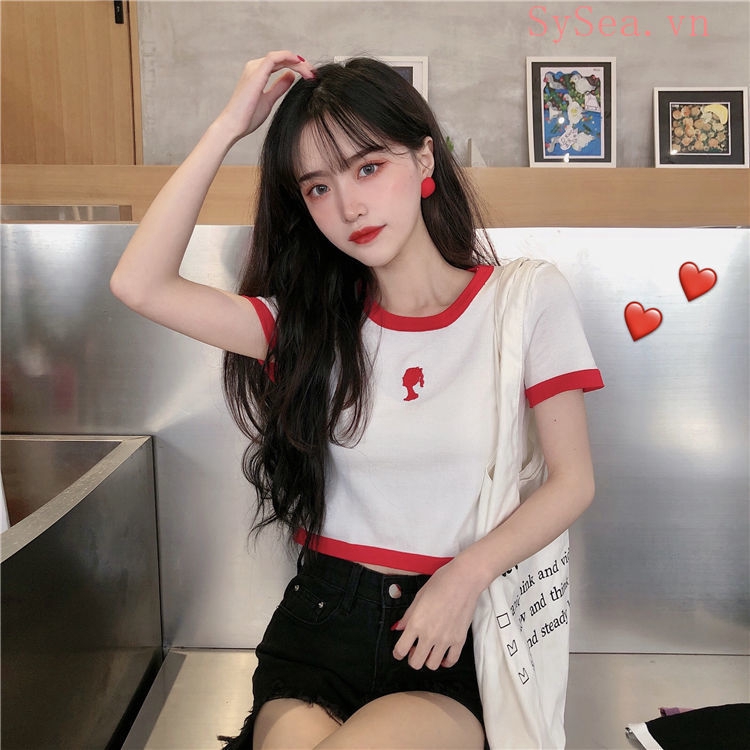 Áo Dệt Kim Nữ Tay Ngắn Phong Cách Hàn Quốc