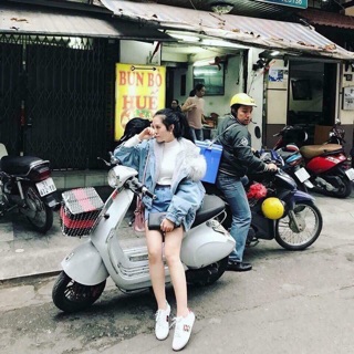 Áo khoác bò mũ lông (kèm ảnh thật)
