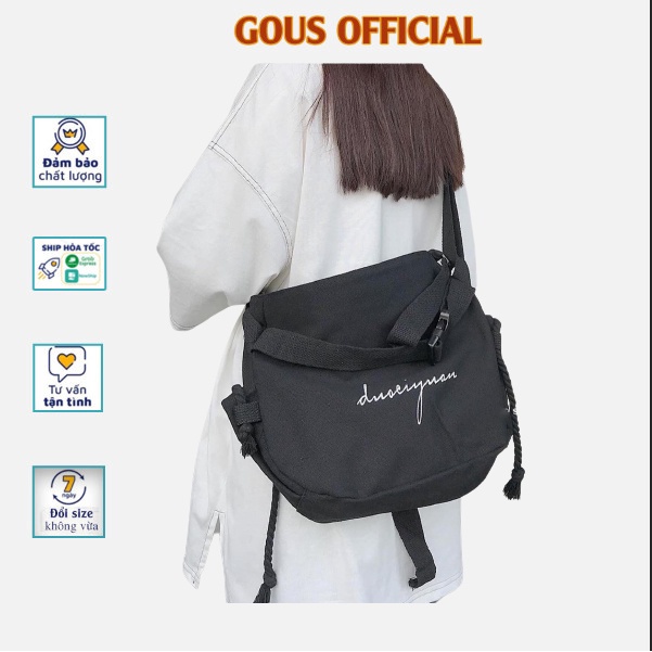 Túi Vải Đeo Chéo Nữ Nam Thời Trang Chất Canvas OEI - 6138 Gous Official