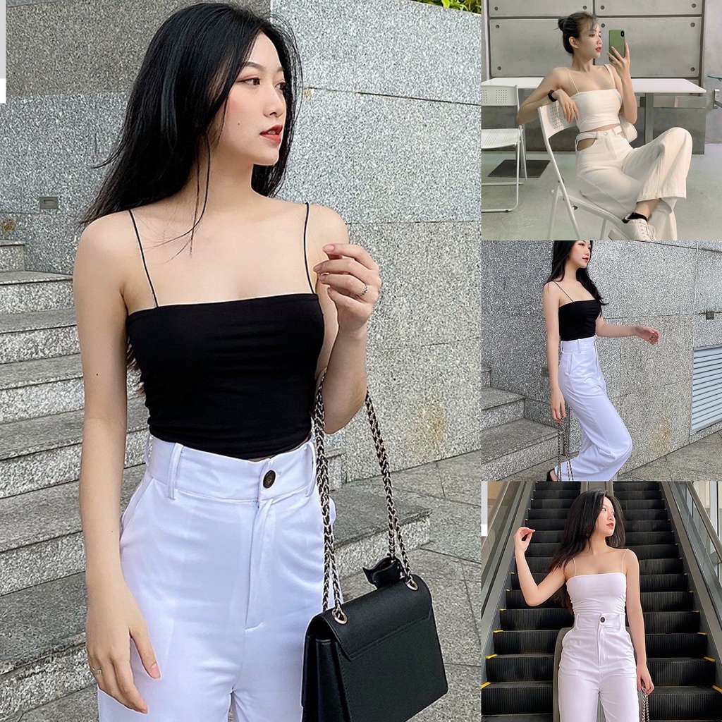 Áo 2 Dây Bún - Áo 2 Dây Croptop 2 Màu Siêu Hot - Kèm DEAL Sốc  - OCEAN.CLO