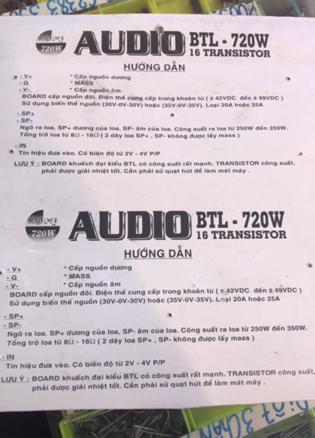 DEAL HOT - Vỉ mạch công suất tiền khuếch đại BTL-720W.