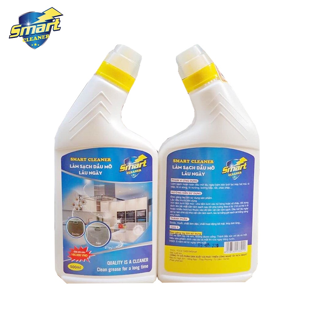Smart Cleaner Nước tẩy rửa dầu mỡ lâu ngày nhà bếp SMART làm sạch nhanh không cần cọ rửa xoong nồi, máy hút mùi