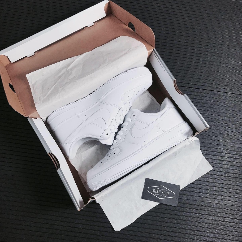 Giày Nike_Air Force 1 Vệt Nâu Cổ Thấp Thể Thao Nữ Nam Giày Sneaker AF1 Trắng Đế Cao Đi Học Giá Rẻ Full Box