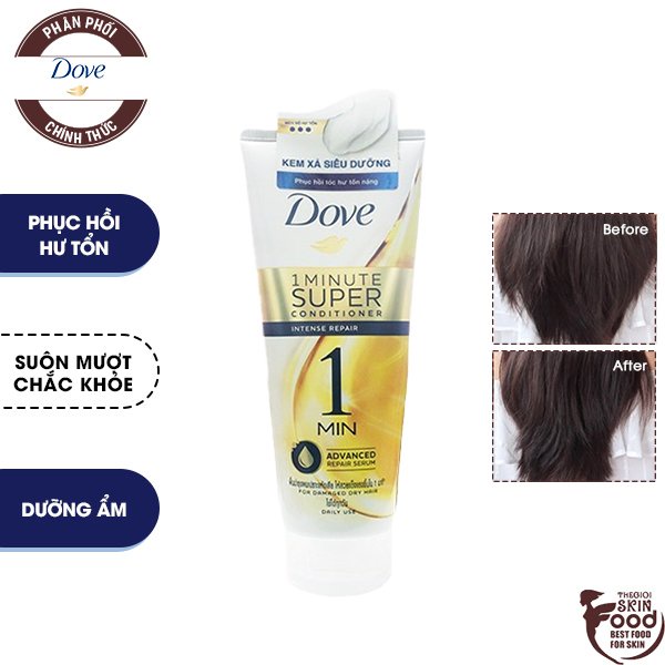 [180ml] Dầu Xả Siêu Dưỡng Phục Hồi Tóc Hư Tổn DOVE 1 Minute Super Conditioner