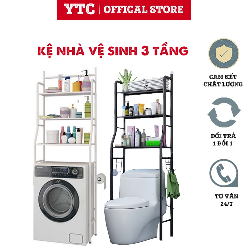 Kệ Nhà Vệ Sinh YTC 3 tầng Kệ Toilet Bồn Nhà Tắm Máy Giặt Tiện Lợi