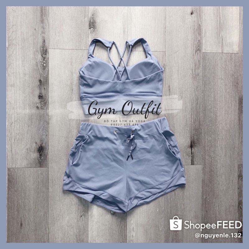 Set Tập Thể Chất Lulu Size 6 màu Ice Blue