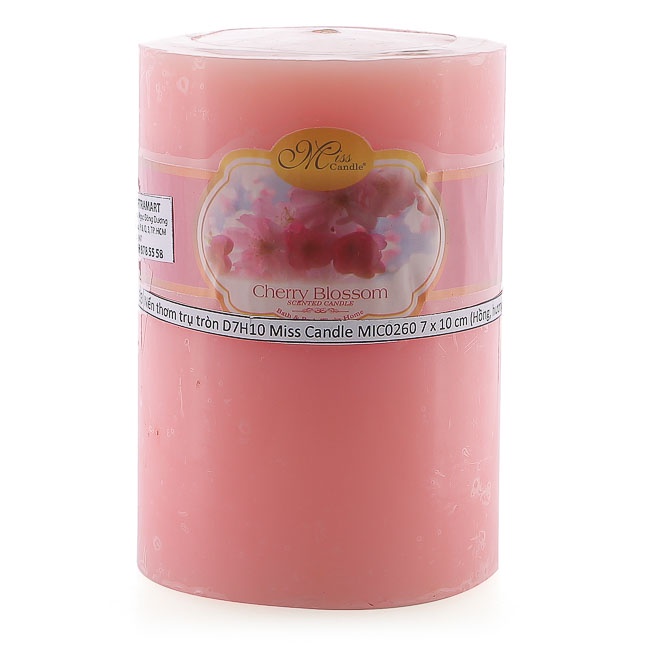 Bộ nến thơm Hạnh Phúc 10 - Bộ 3 nến thơm D7H10 Miss Candle FTRAMART MIC0260 7 x 10 cm (Hồng, hương hoa hồng)
