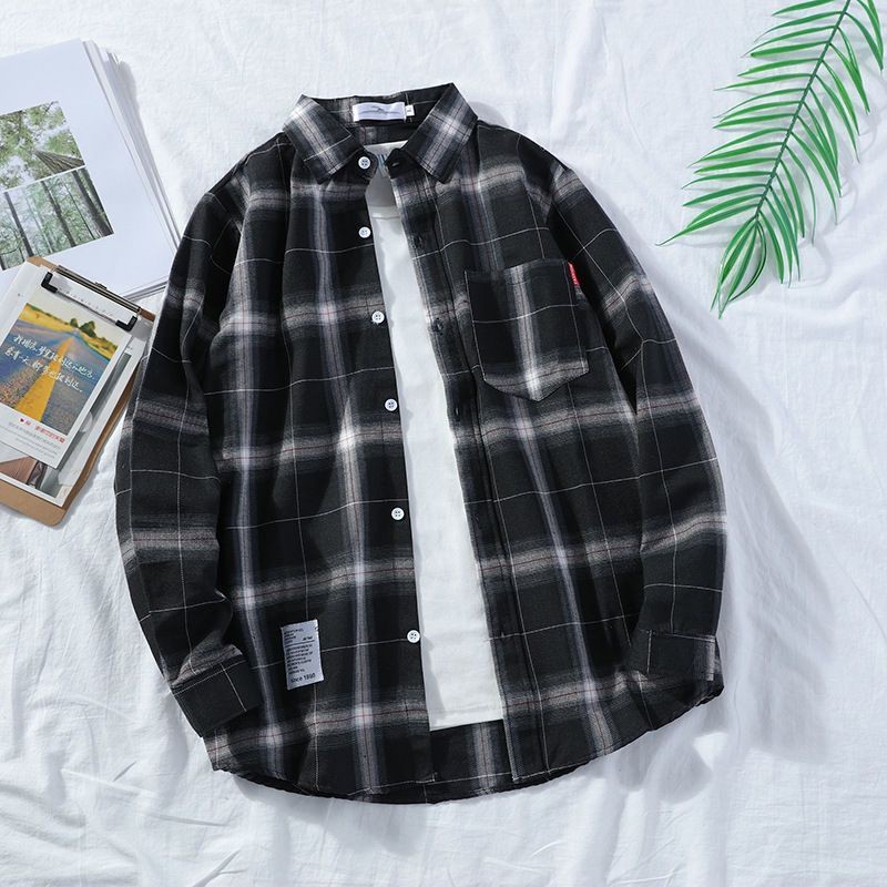 Áo  khoác sơ mi nam nữ unisex tay dài caro form rộng trẻ trung năng động phong cách Hàn Quốc --DIRAZO