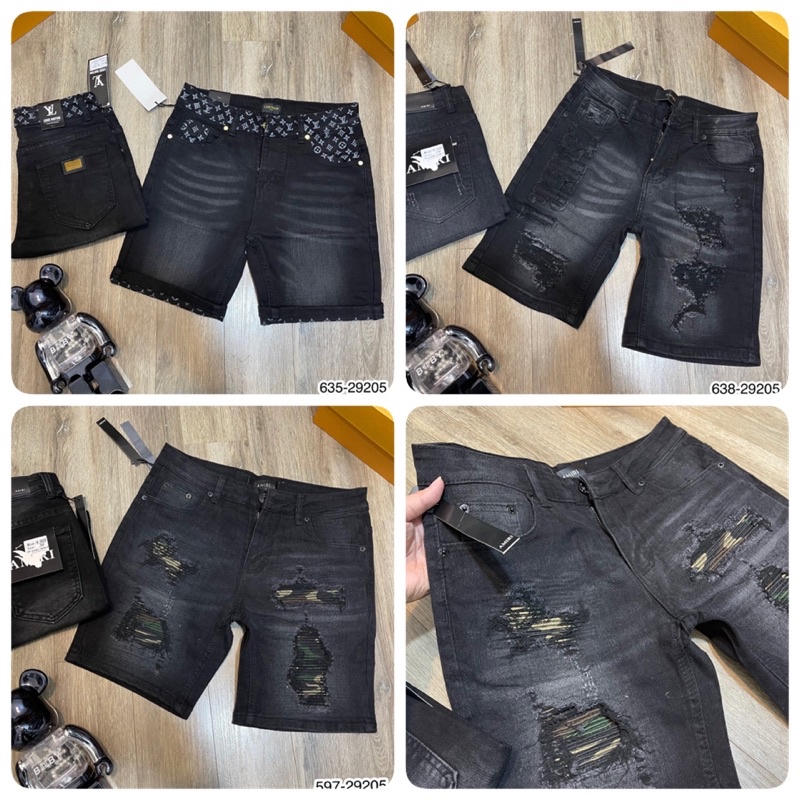 Quần Jean Ngố Nam LV Rách Nhẹ hàng Cao Cấp - Quần Bò Ngố LV cao Cấp