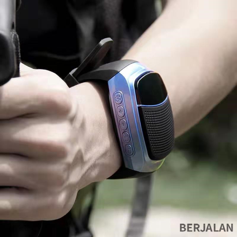 Không dây mới Bluetooth Đồng hồ thông minh Loa thể thao Dây đeo cổ tay Gọi rảnh tay Thẻ TF Chơi FM Radio Tự hẹn giờ Hiển thị thời gian Berjalan BBS2