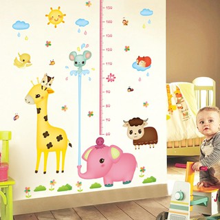 decal dán tường thước đo voi hồng