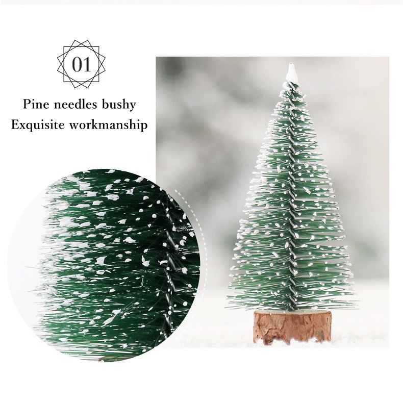 Cây Thông Giáng Sinh Nhỏ Màu Trắng Trơn Dùng Trang Trí