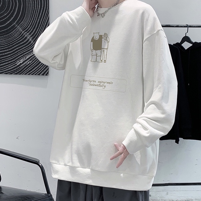 Áo sweater cổ tròn phong cách mới thời trang xuân thu 2021 dành cho nam