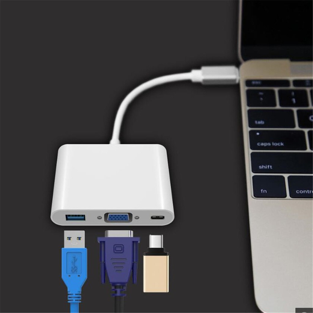 Usb Type-C To USB-C 1080p VGA USB 3.0, 3 trong 1, hỗ trợ Samsung MHL