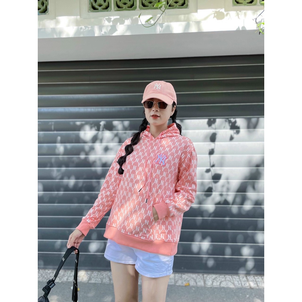 Áo nỉ chui hoodie có mũ MLB monogram,chất vải nỉ da cá dày dặn