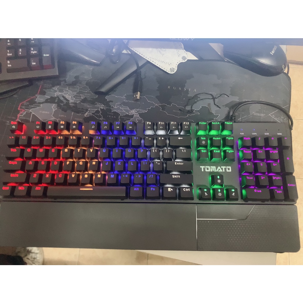 Phím cơ tomato s260 gaming led blue swich-bảo hành 1 năm