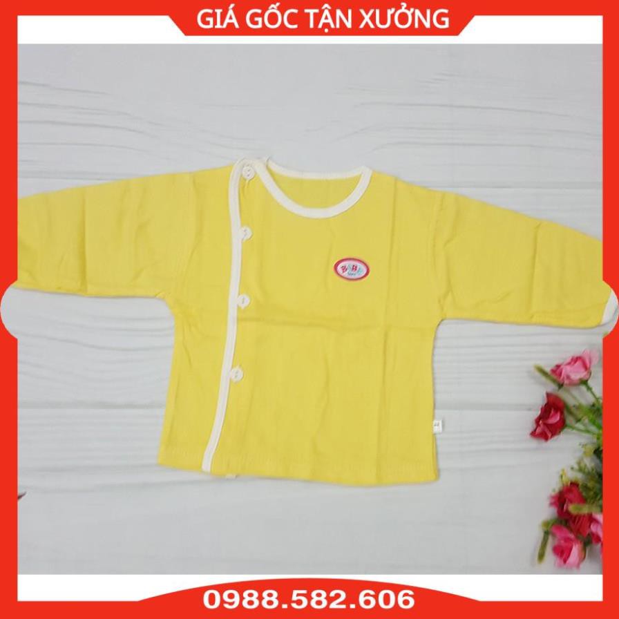 Áo Dài Tay Cotton Baby Born Màu Cho Bé Sơ Sinh (Cúc Cài Lệch)