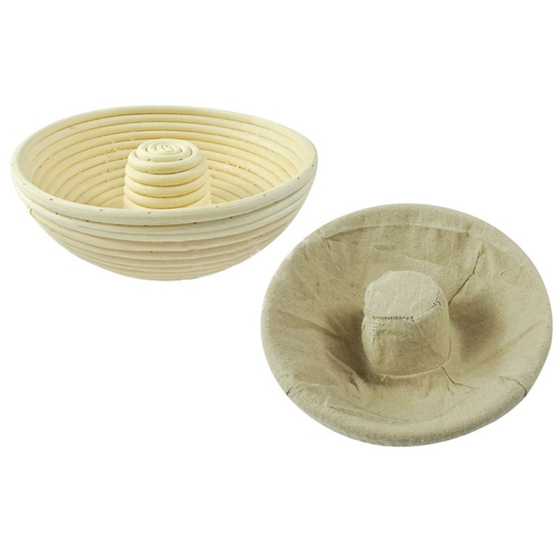 kiss Fermentation Rattan Basket with Cloth Cover Country Bread Dough Proofing Mold Baskets Bakeware